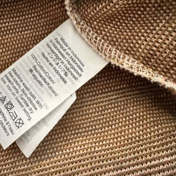 Madewell Texture & Thread Striped Button-Front Cap Sleeve Top Cotton Blend - Picture 6 of 6